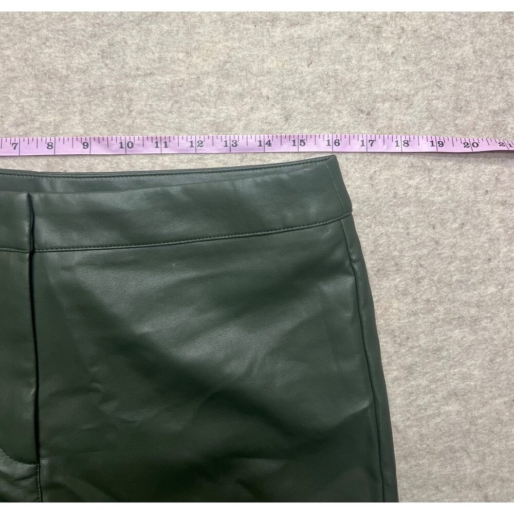 Bagatelle Collection Green Vegan Leather Wide Leg High Rise Women's Pants Medium - Picture 5 of 8